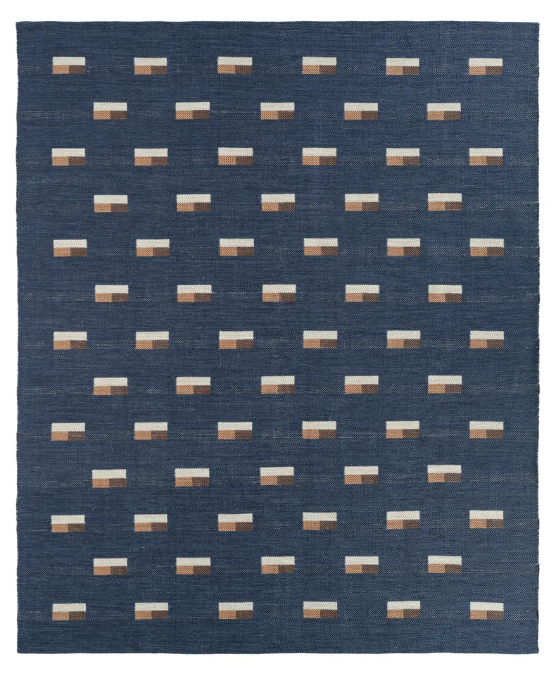 Zina RYT01 Handwoven Indoor/Outdoor Geometric Blue/Multicolor Area Rug (18" Swatch)