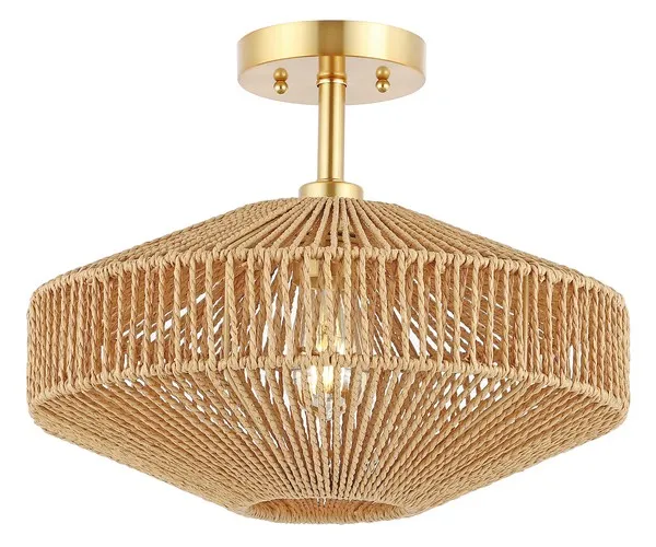 Janora 15.75" Flush Mount - Natural/Gold