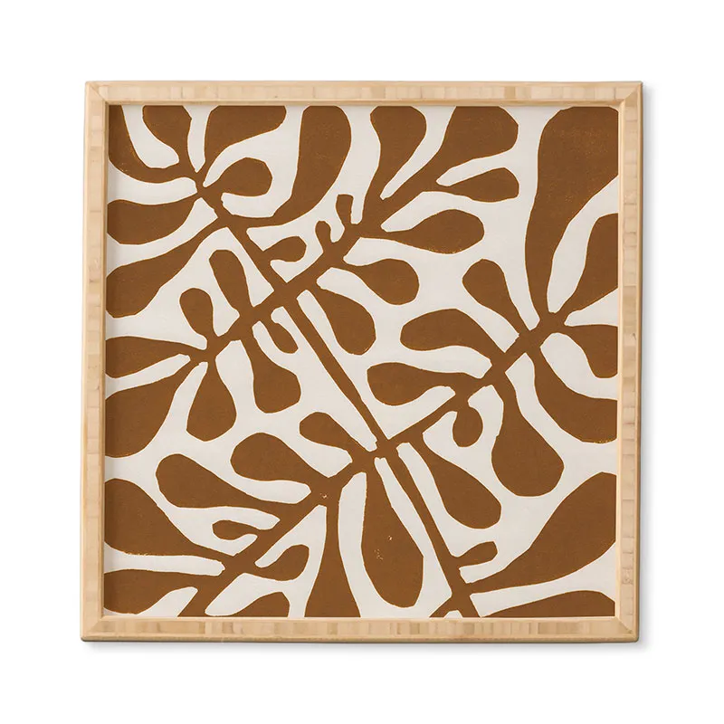 Linocut Plant 2 by Alisa Galitsyna - Framed Wall Art Basic White 12" x 12"