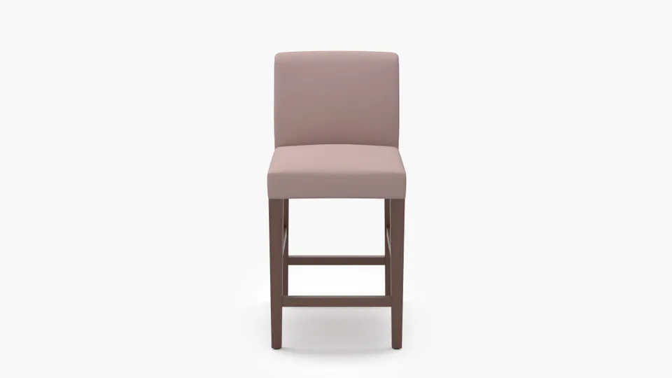 Signature Dining Counter Stool, Blush Everyday Linen, Walnut Square Tapered Leg