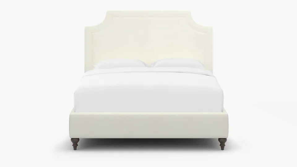 Deco Bed, Sheepskin, Espresso Traditional Turned Leg, King