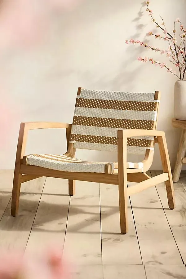 Coastline Wicker + Teak Lounge Chair