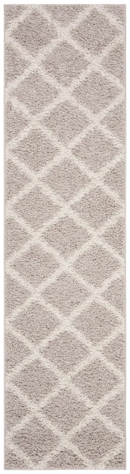 Arlo Home Woven Area Rug, SG169F, Light Grey/Ivory,  2' X 8'