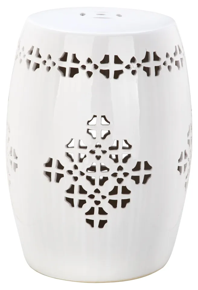 Quatrefoil Garden Stool - White
- Safavieh