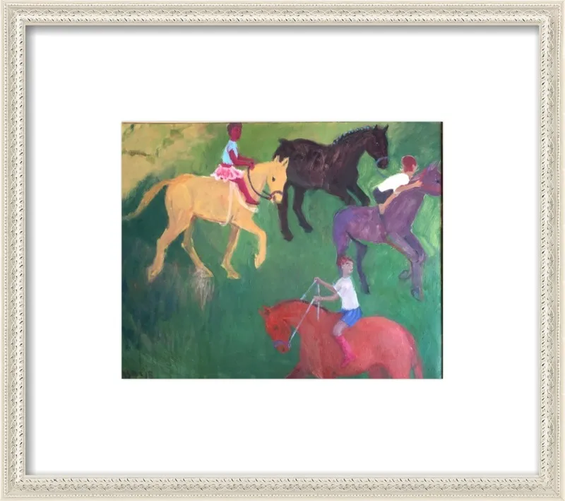 Four Horses, Three Riders by Megan Williamson for Artfully Walls