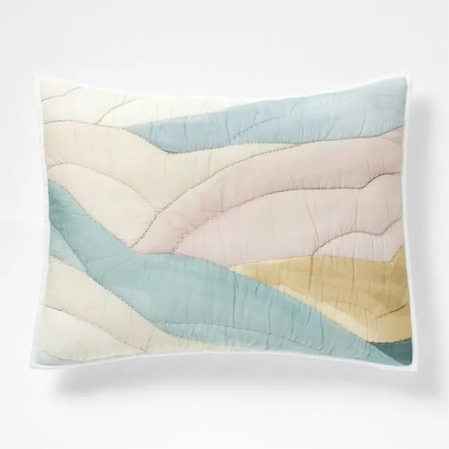 Cloud Embroidered Hand-Quilted Cotton Kids Pillow Sham