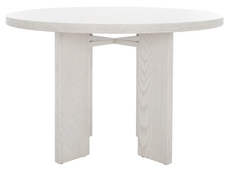Calamaria Round Wood Dining Table - White Wash