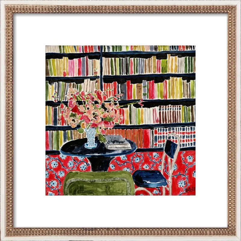 Books with Flowers by Kate Lewis for Artfully Walls