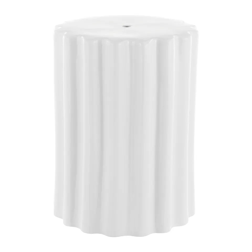 Tulett 18" Garden Stool - White
