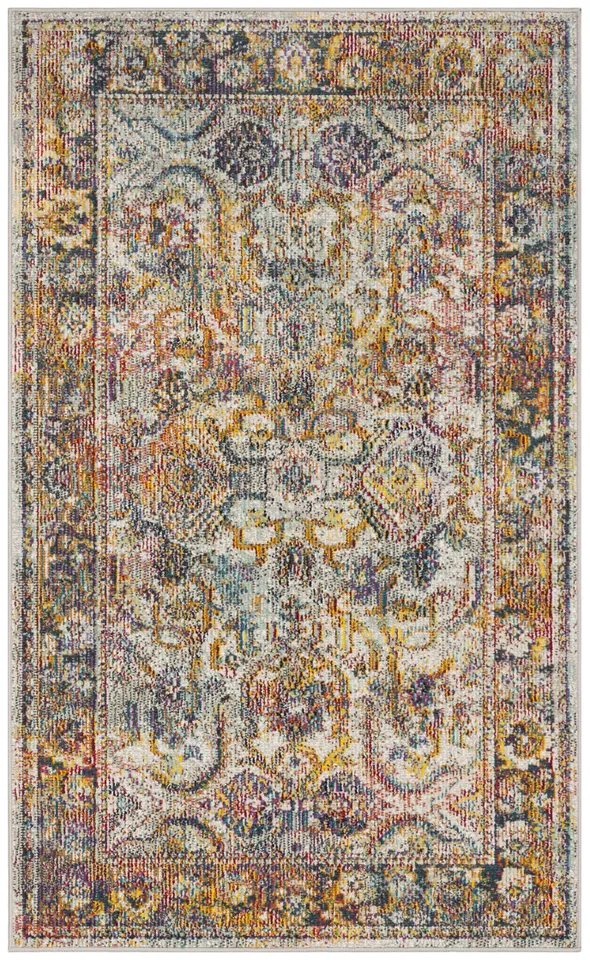 Arlo Home Woven Area Rug, CRS504A, Light Blue/Orange,  3' X 5'
