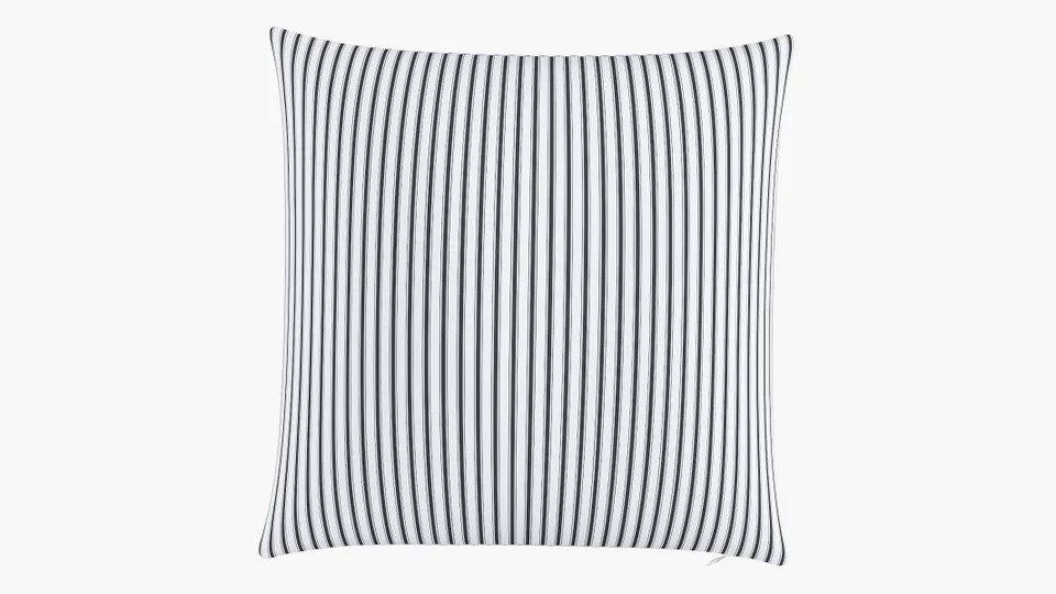 Throw Pillow 22", Black Classic Ticking Stripe, 22" x 22"