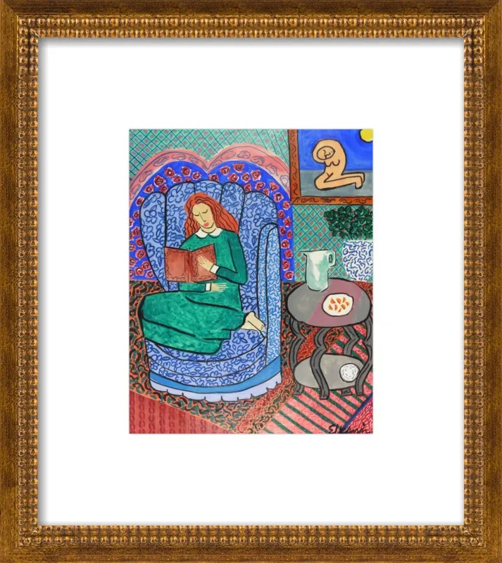 Red Headed Reader by Linda Elksnin for Artfully Walls