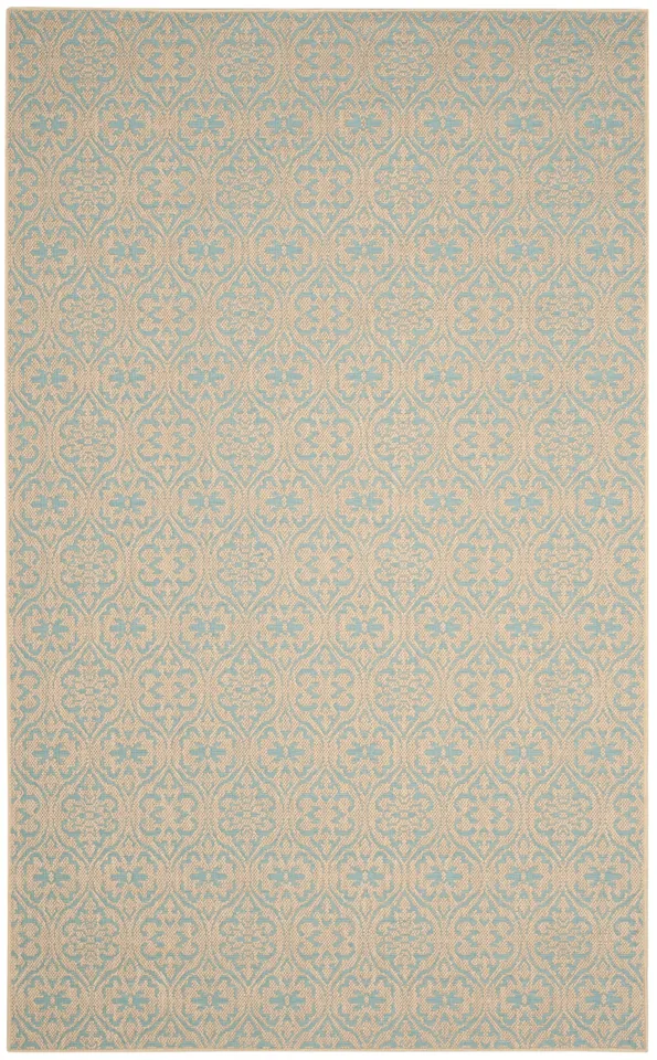 Arlo Home Hand Woven Area Rug, PAB511A, Natural/Turquoise,  4' X 6'