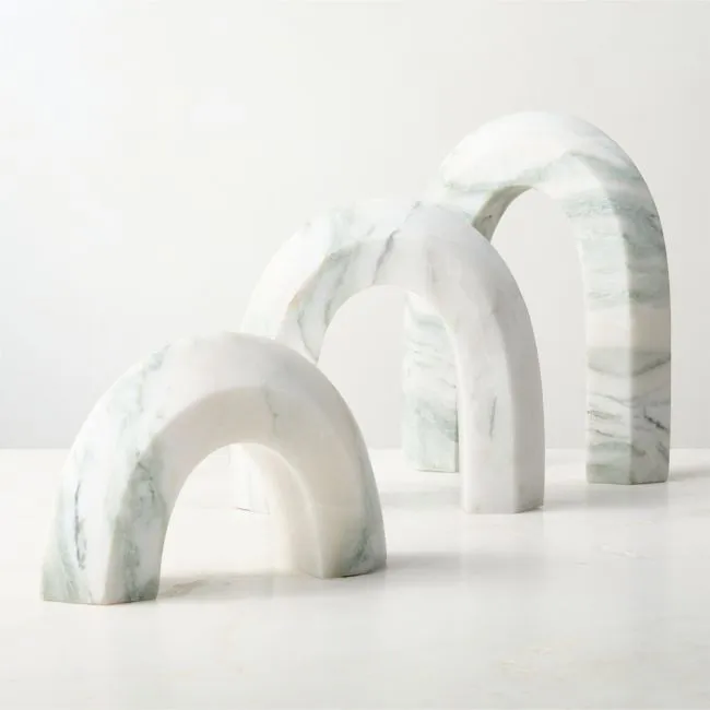 Appia White Marble Arch Sculptures Set of 3