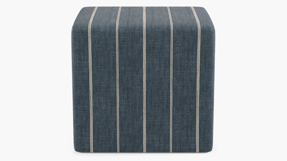 Cube Ottoman, Indigo Fritz