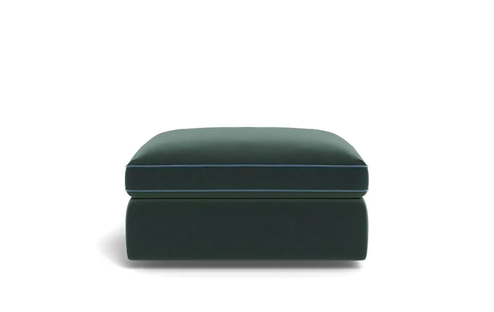 James Square Ottoman with Contrast Piping and Storage Option