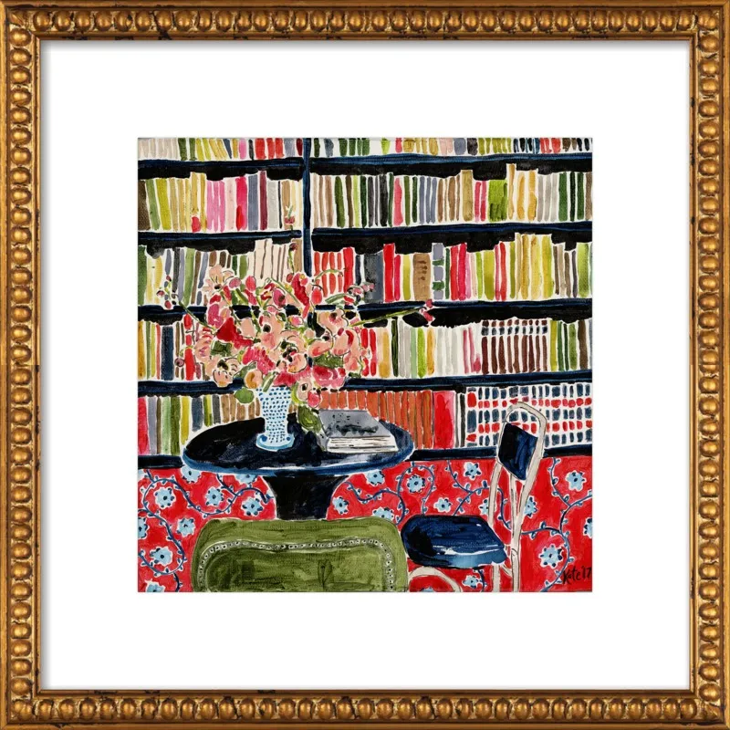 Books with Flowers by Kate Lewis for Artfully Walls