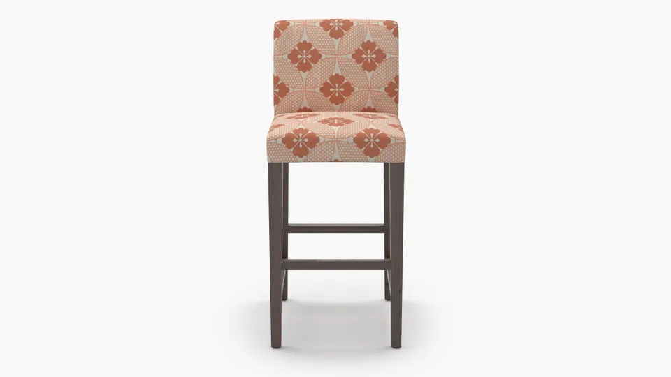 Signature Dining Bar Stool, Coral Solaire, Espresso Square Tapered Leg