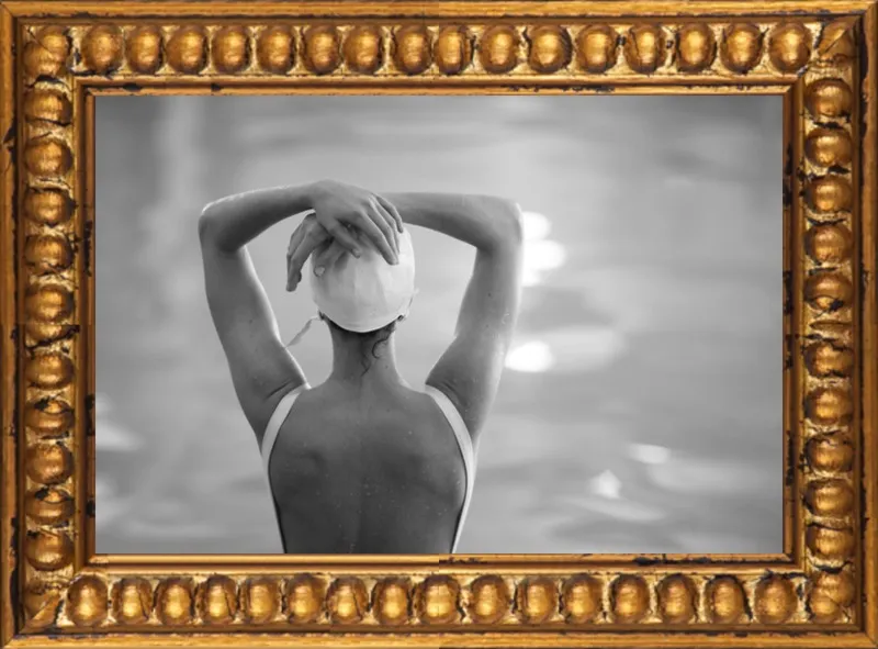 Woman Swimmer in a White Cap by Lucy Snowe for Artfully Walls