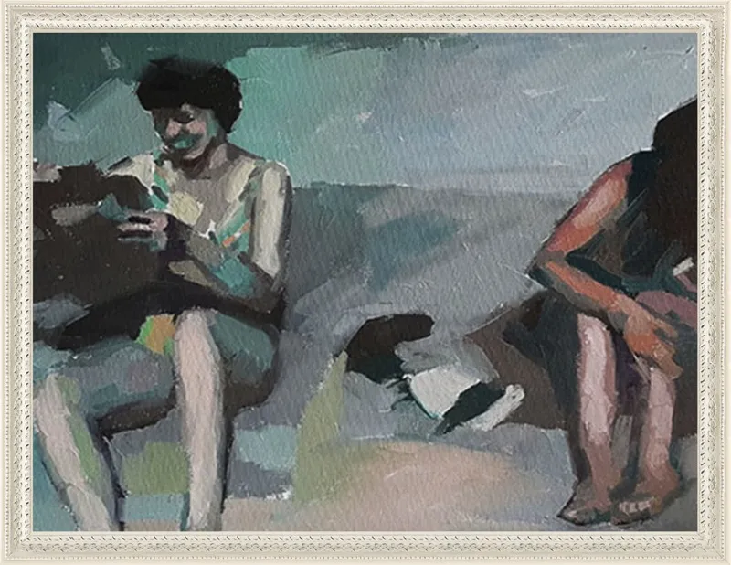 Girls at the beach by Mary Sinner for Artfully Walls