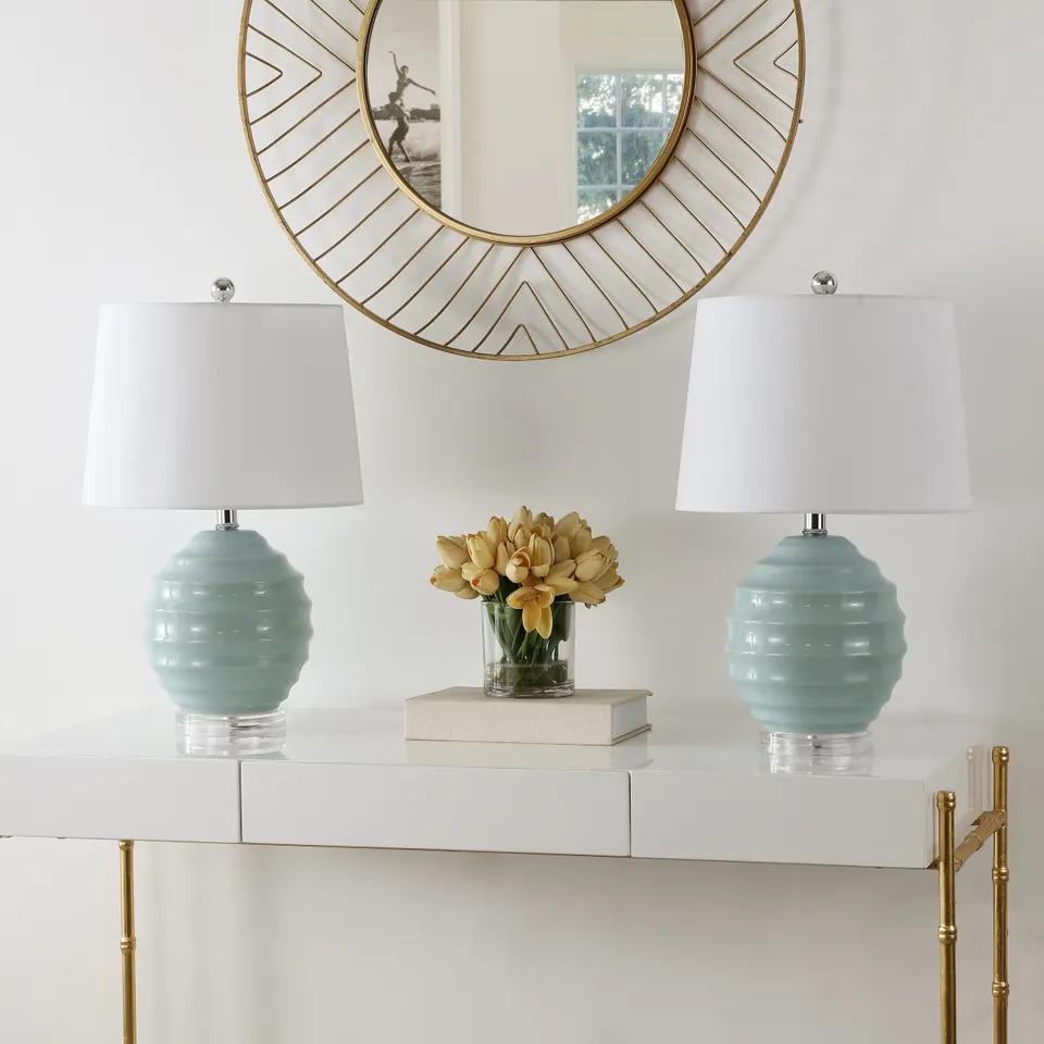 Wembli 22.5" Table Lamp, Set Of 2 - Robins Egg Blue