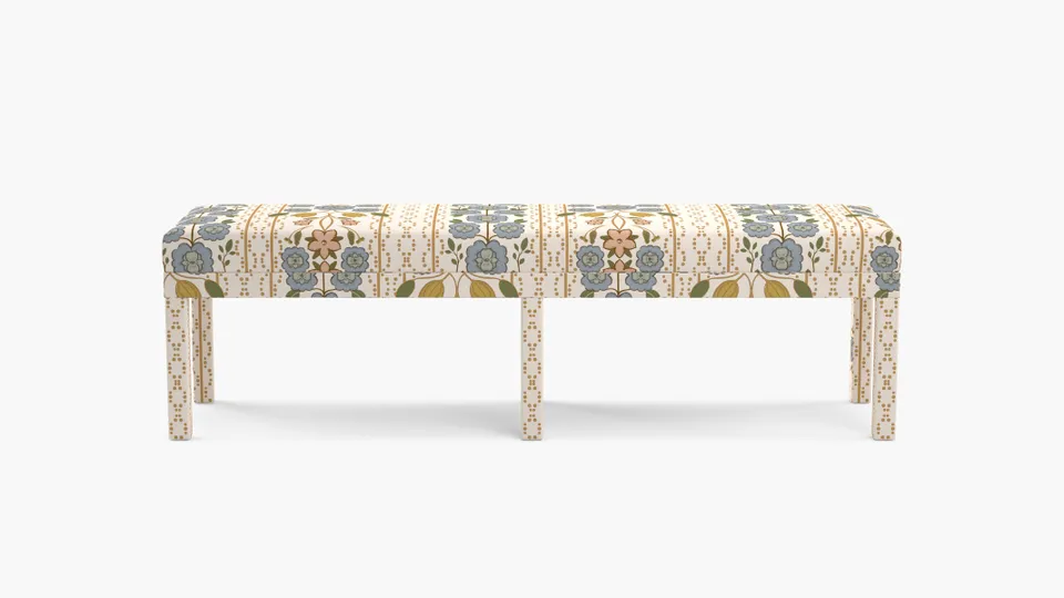 Parsons Bench, Colonial Blue Floriline