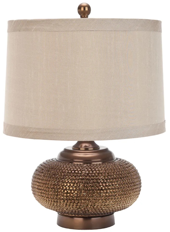 Alexis 19-Inch High Bead Table Lamp - Copper