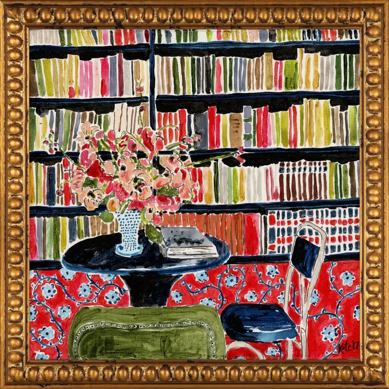 Books with Flowers by Kate Lewis for Artfully Walls