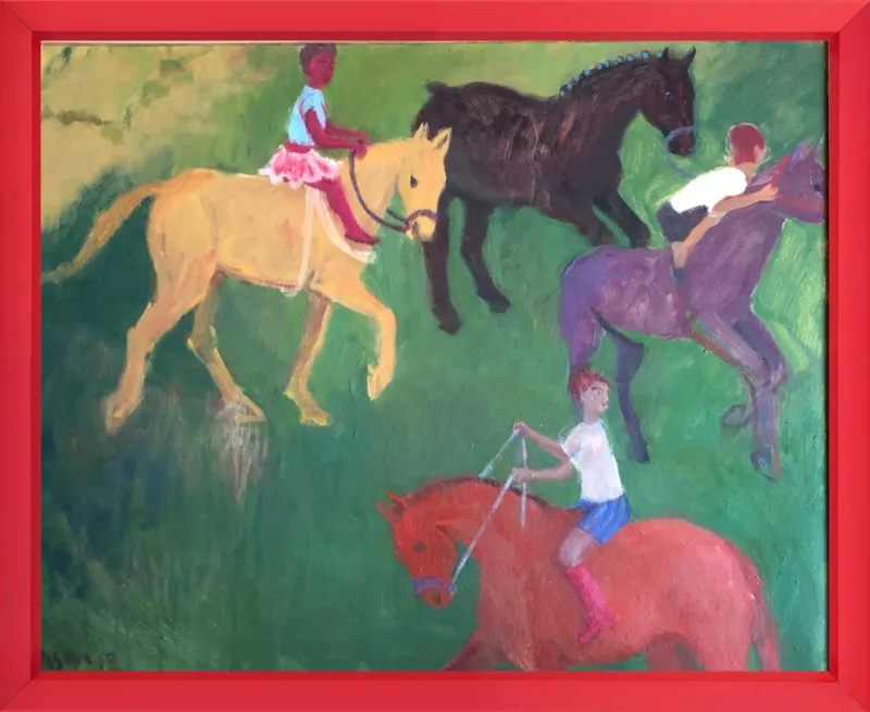 Four Horses, Three Riders by Megan Williamson for Artfully Walls