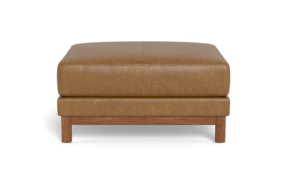 Gaby Rectangular Leather Ottoman