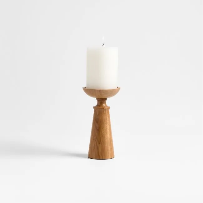 Izumo Medium Oak Pillar Holder 6.5"
