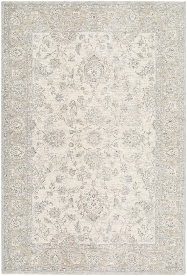 Poetry White Indoor 9' x 12'2" Machine Woven Rug