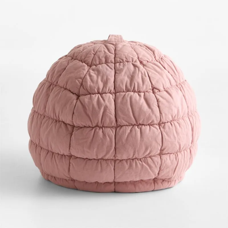 Orchid Rose Small 30" Organic Cotton Kids Puffy Bean Bag Chair Cover