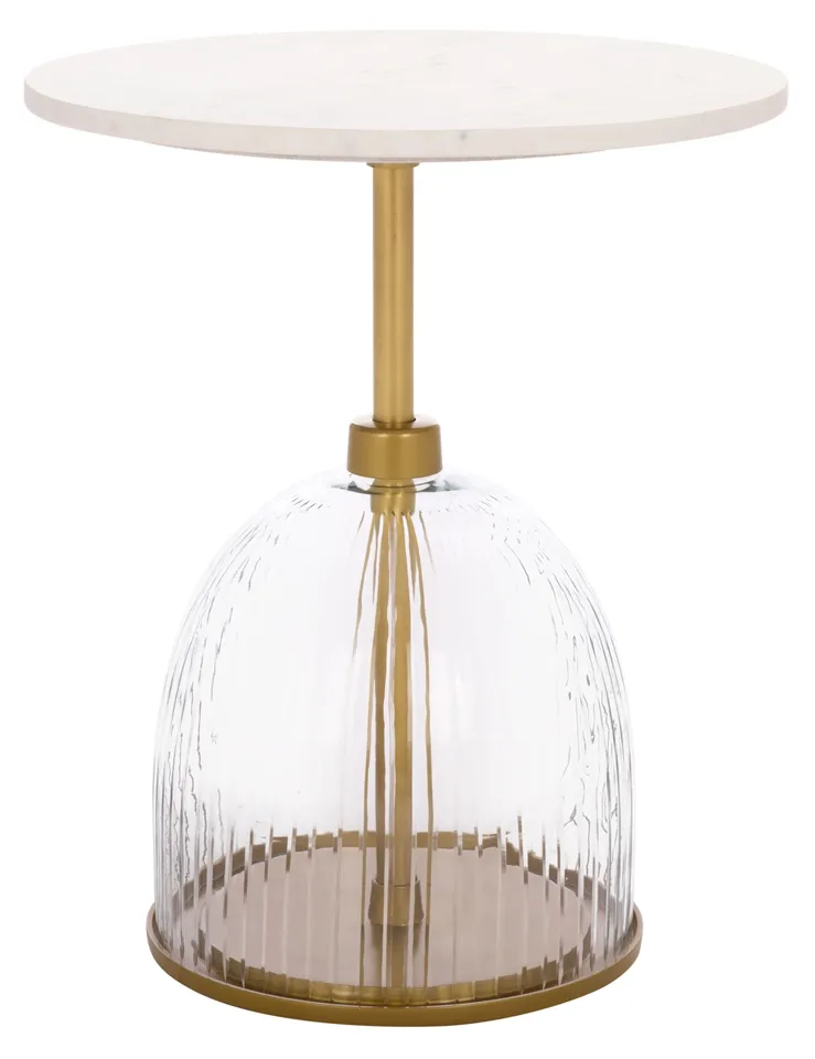Kashi Side Table - Clear / White