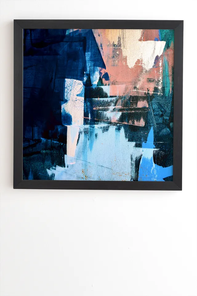On The Dock A Pretty Abstract by Alyssa Hamilton Art - Framed Wall Art Basic Black 20" x 20"