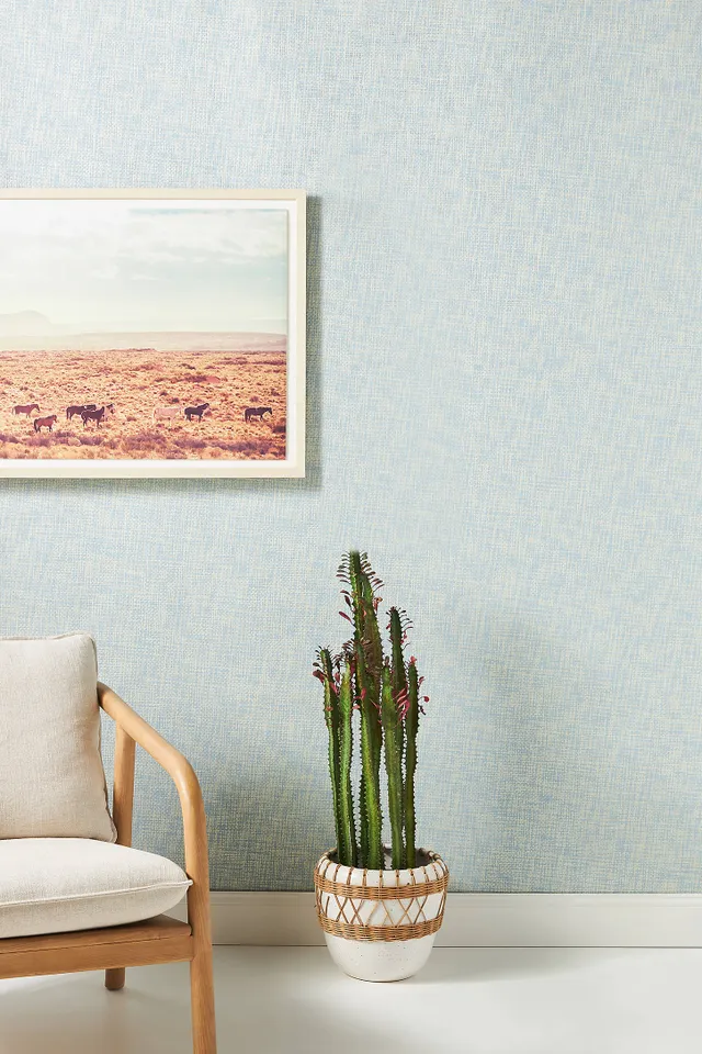 Tomur Beige Grasscloth Textured Wallpaper