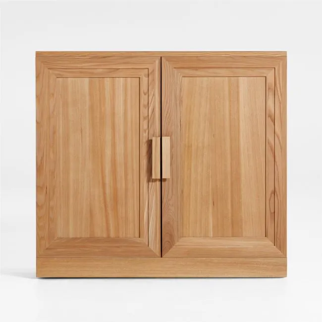 Calypso 36" Natural Elm Wood Cabinet with Doors
