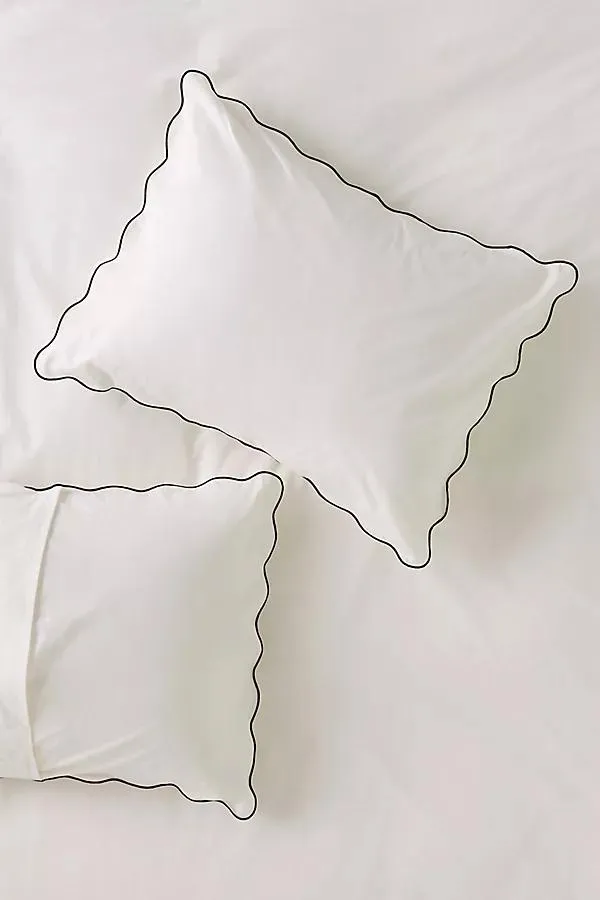 Cotton Marrow Scalloped Edge Shams, Set of 2