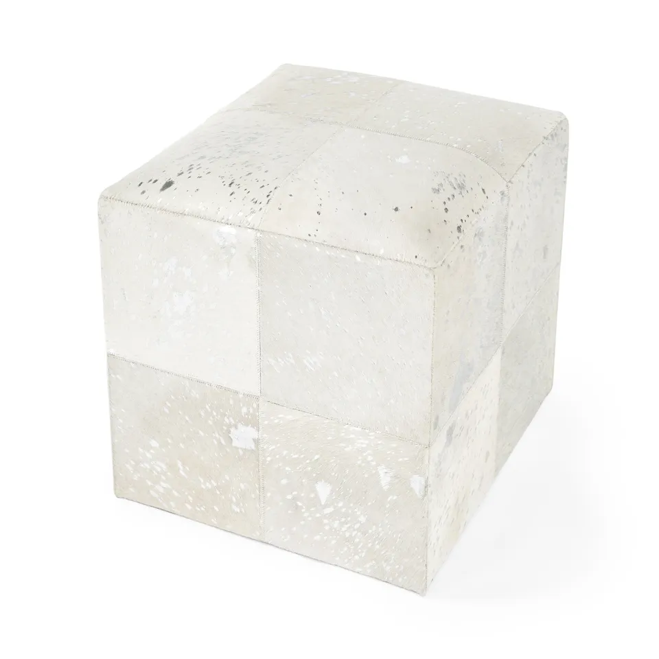 Victorian Silver Moon Ottoman
