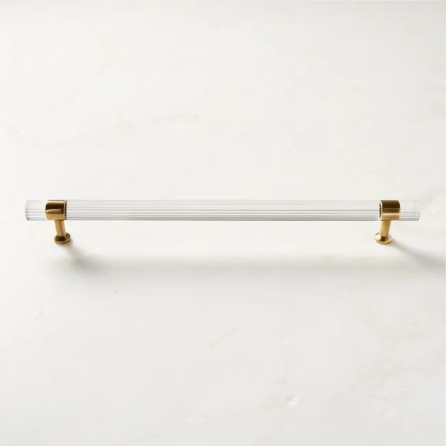 Kora Aged Brass and Acrylic Cabinet Handle 12"
