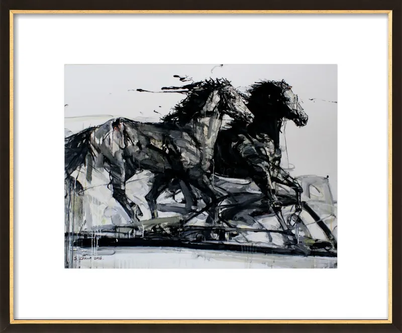 Black Stallions by Shao Y. Zhang for Artfully Walls