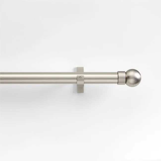 1" Nickel 120"-170" Rod with Small Round Finial