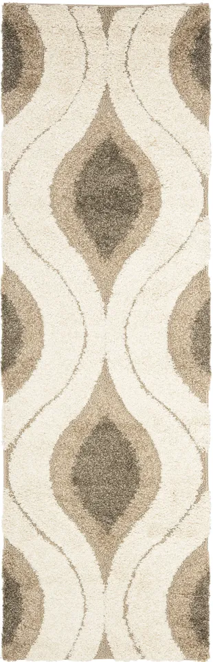 Arlo Home Woven Area Rug, SG461-1179, Cream/Smoke,  2' 3" X 11'