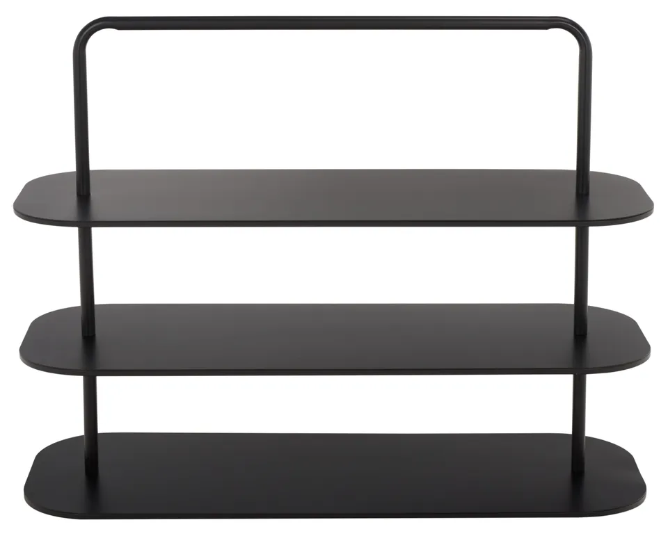Jordan 3 Tier Metal Shoe Rack - Black