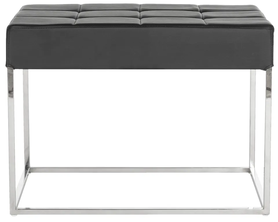 Roitfeld Ottoman - Black/Chrome