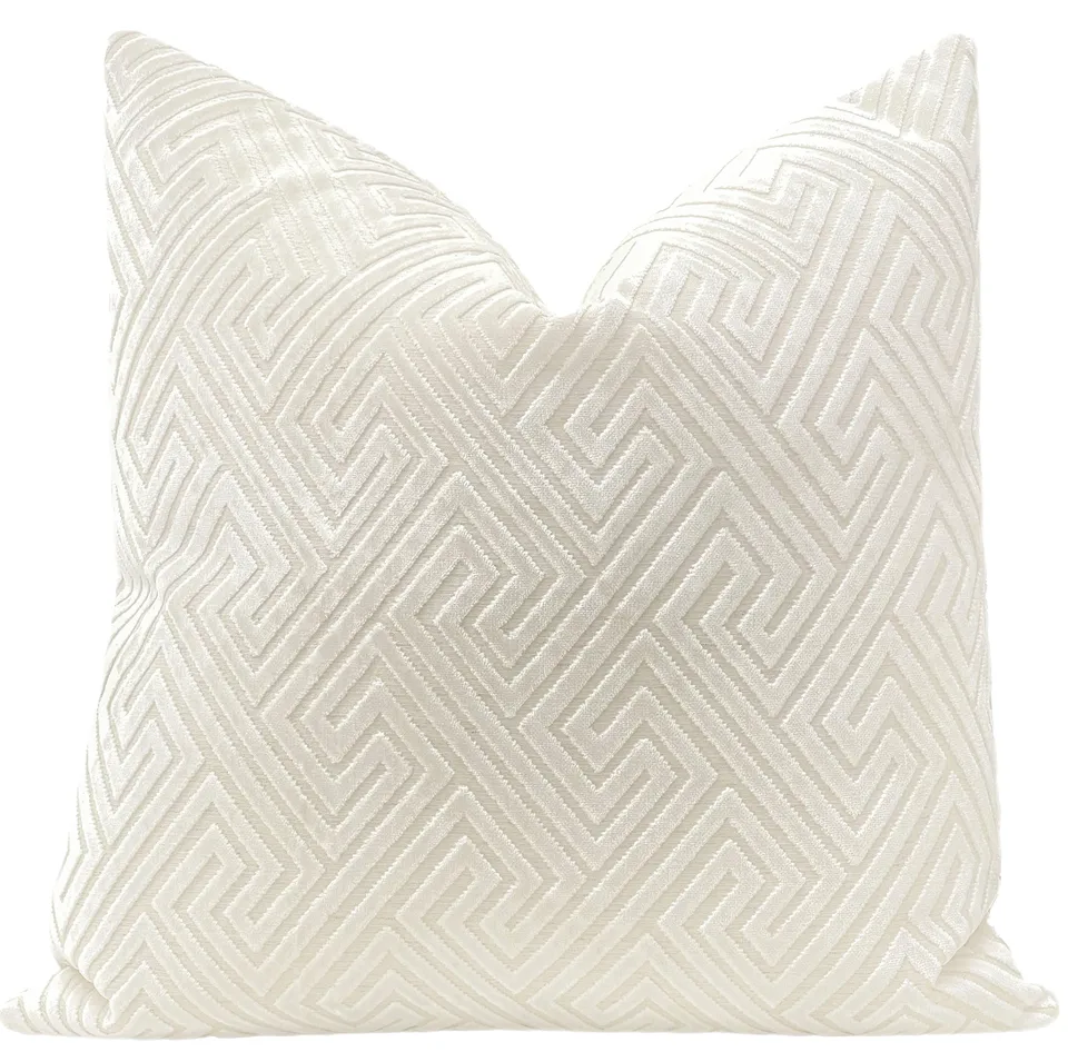 ROMAN CUT VELVET // ALABASTER - 20” X 30” QUEEN SHAM