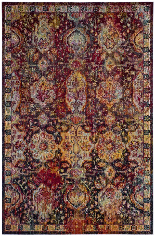 Arlo Home Woven Area Rug, CRS505F, Navy/Orange,  4' X 6'