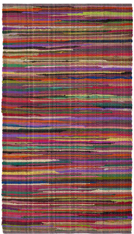 Arlo Home Hand Woven Area Rug, RAR240D, Red/Multi,  3' X 5'