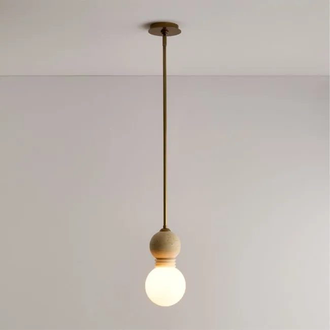 First Serve Stone and Metal Pendant Light by Venus Williams