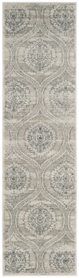 Arlo Home Woven Area Rug, CNG626A, Light Grey/Cream,  2' 3" X 8'